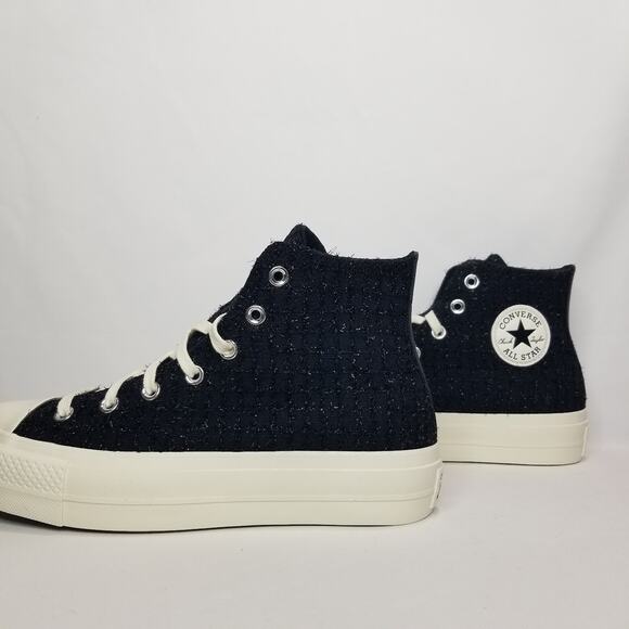 Converse Women's CTAS Lift Platform Tweed Shimmer Hi Tops Size 9 A12740C NWT - Picture 2 of 10